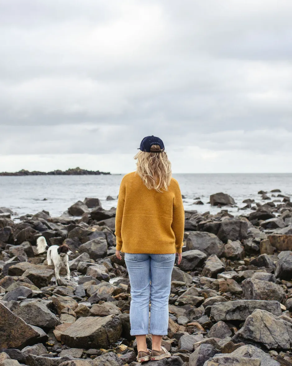 Knitwear|Best Sellers>Passenger Cove Recycled Knitted Jumper Amber Gold