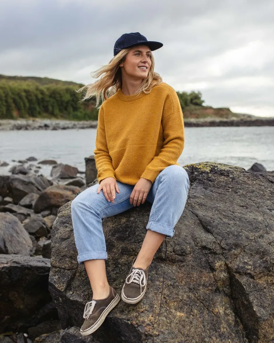 Knitwear|Best Sellers>Passenger Cove Recycled Knitted Jumper Amber Gold
