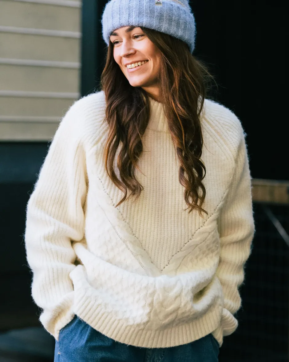 Knitwear|Women's Outlet>Passenger Cozy Cable Recycled Knitted Jumper Off White