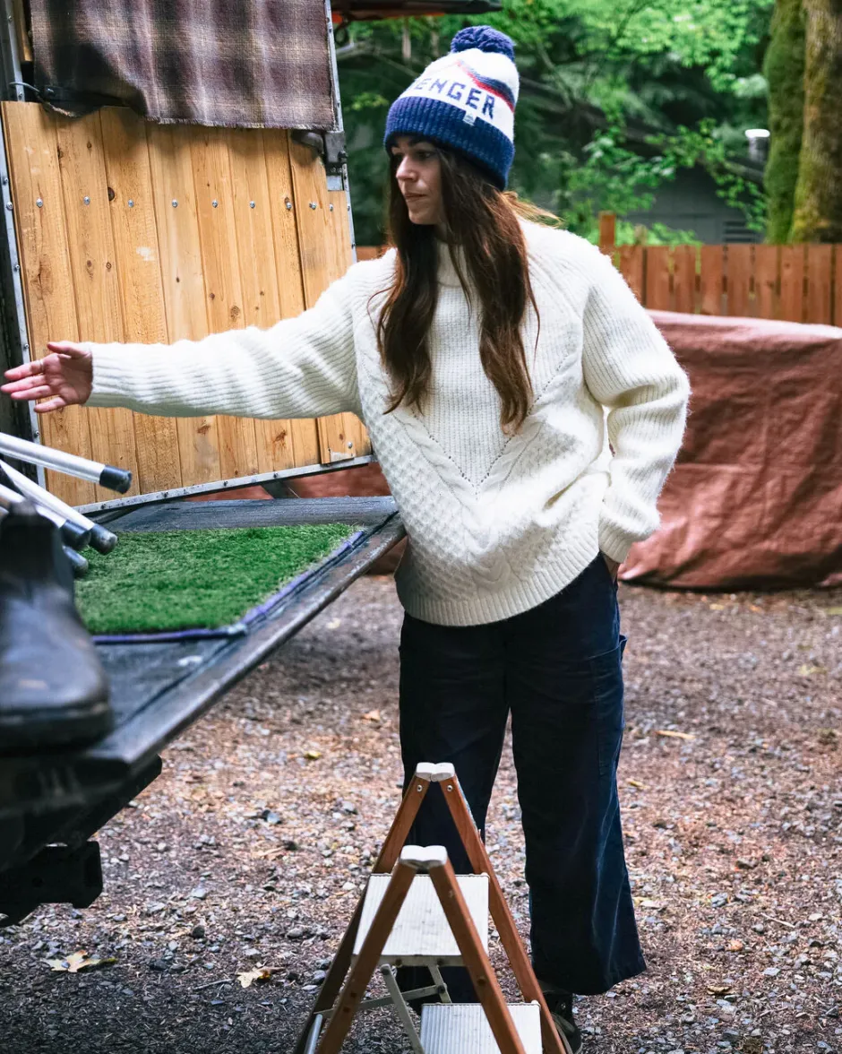 Knitwear|Women's Outlet>Passenger Cozy Cable Recycled Knitted Jumper Off White