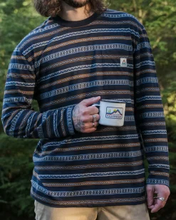T-Shirts & Tank Tops|Men's Outlet>Passenger Crackle Organic Relaxed Fit LS T-Shirt Midnight Fairisle