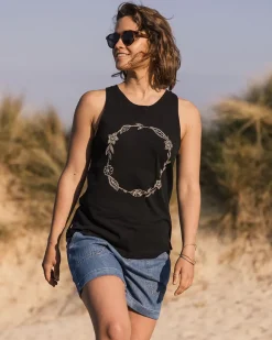 Tank Tops|Women's Outlet>Passenger Daisy Chain Recycled Cotton Tank Top Black
