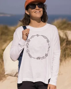 Tops & T-Shirts|Women's Outlet>Passenger Daisy Chain Recycled Cotton LS T-Shirt White