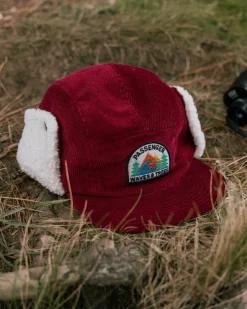 Accessories|Caps & Hats>Passenger Daytime Recycled Cord Sherpa Lined Hat Wine