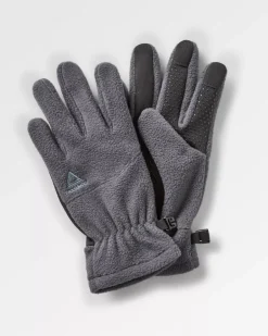 Accessories|Gloves>Floris van Bommel Daytrip Recycled Polar Fleece Touch Screen Gloves Charcoal