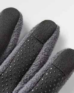 Accessories|Gloves>Floris van Bommel Daytrip Recycled Polar Fleece Touch Screen Gloves Charcoal