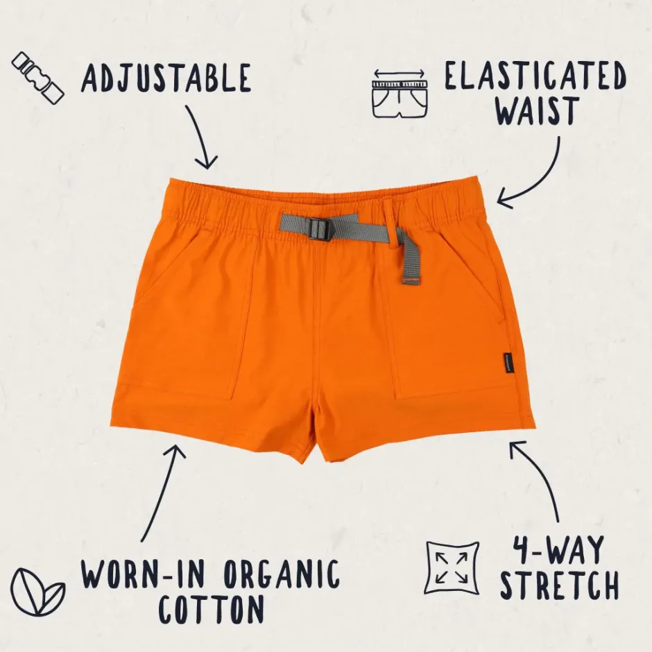 Shorts|Women's Outlet>Passenger Del Sur Hemp All Purpose Shorts Sunrise Orange