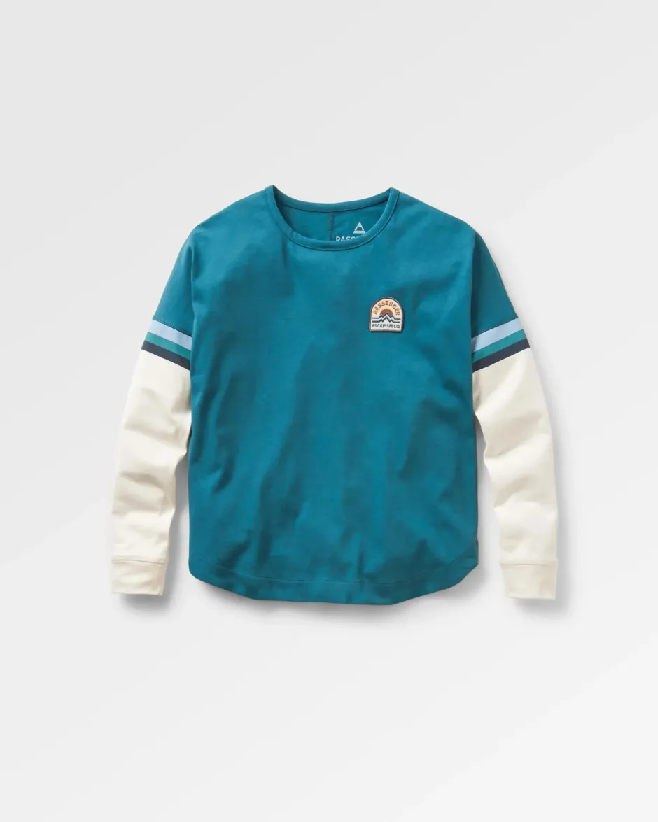 Tops & T-Shirts|Women's Outlet>Passenger Dream Organic Cotton Oversized LS T-Shirt Mediterranean