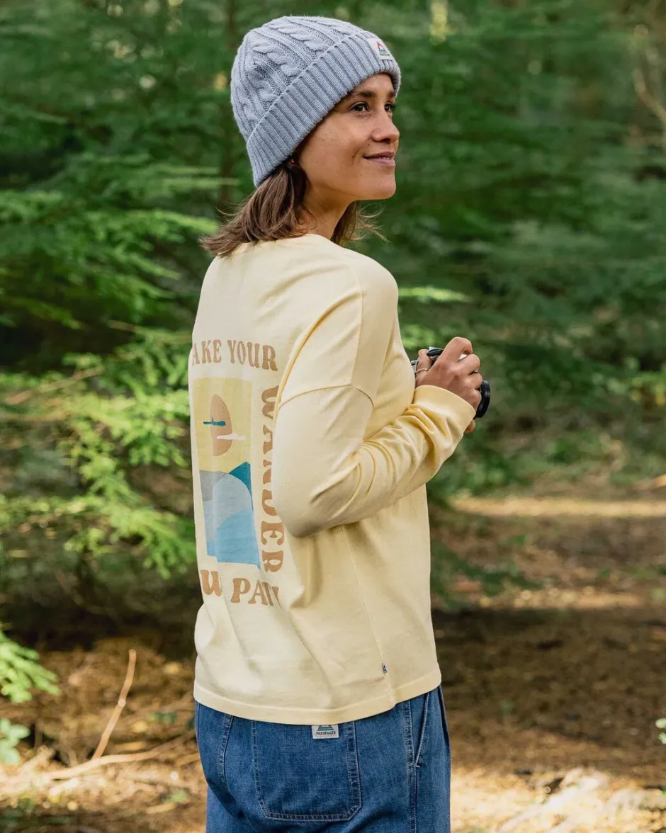 Tops & T-Shirts|Women's Outlet>Passenger Dreamer Recycled Cotton Ls T-Shirt Golden Haze