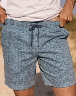 Shorts|Men's Outlet>Floris van Bommel Drifter Walk Short Blue Mini Geo