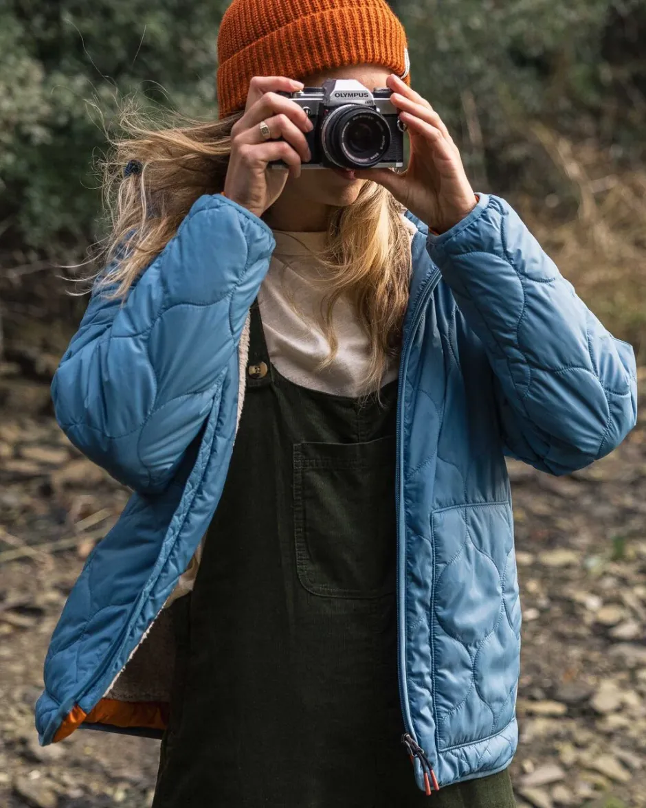 Insulated|Women's Outlet>Passenger Earthy Recycled Sherpa Lined Insulated Jacket Washed Blue