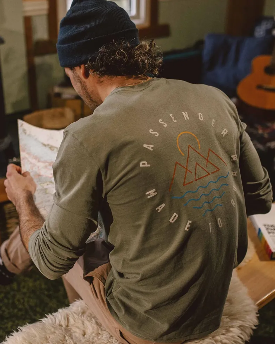 T-Shirts & Tank Tops|Best Sellers>Passenger Escapism Recycled LS T-Shirt Dusty Olive