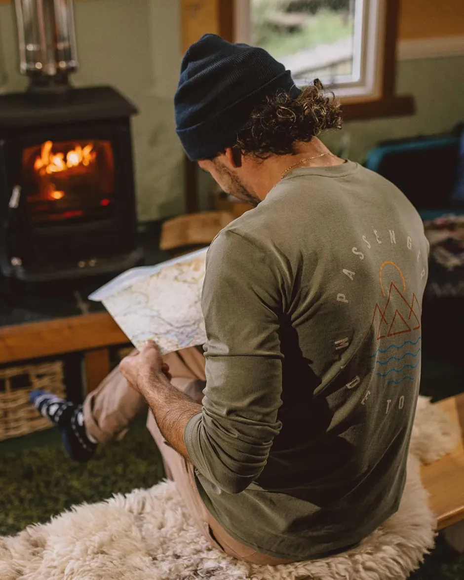 T-Shirts & Tank Tops|Best Sellers>Passenger Escapism Recycled LS T-Shirt Dusty Olive