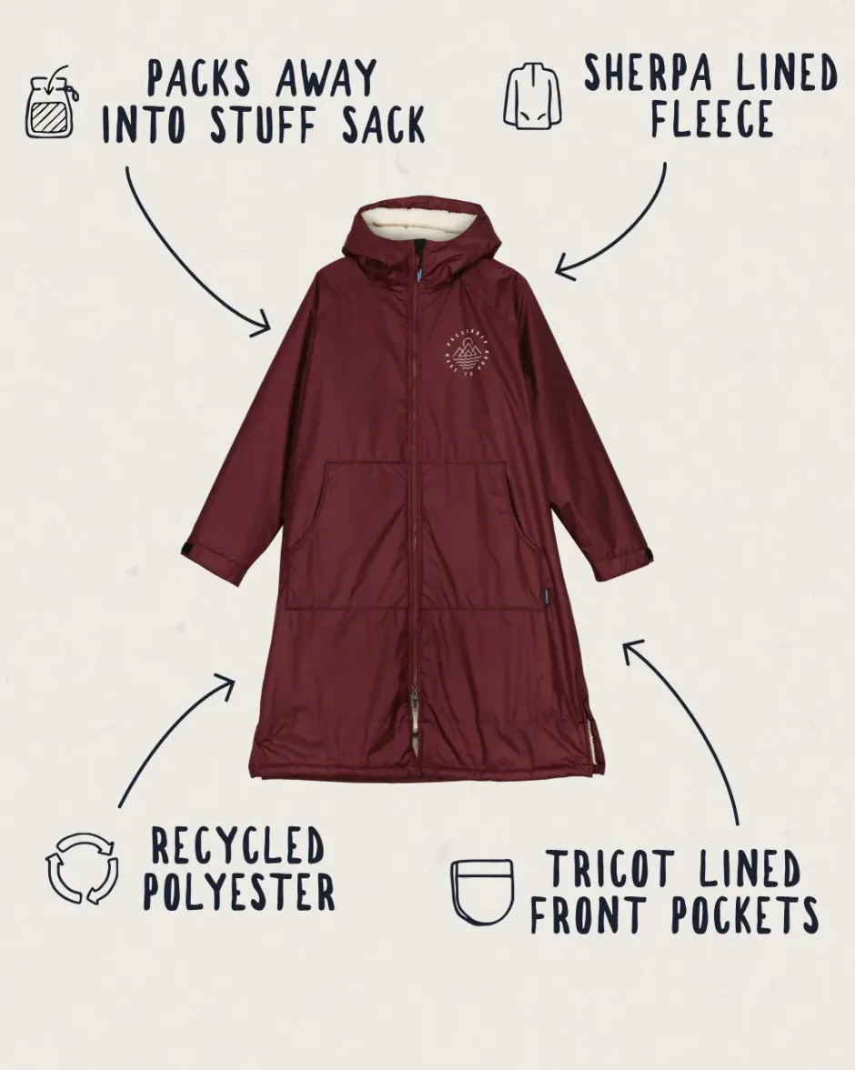 Changing Robes & Ponchos|Changing Robes & Surf Ponchos>Floris van Bommel Escapism Recycled Sherpa Lined Changing Robe Windsor Wine
