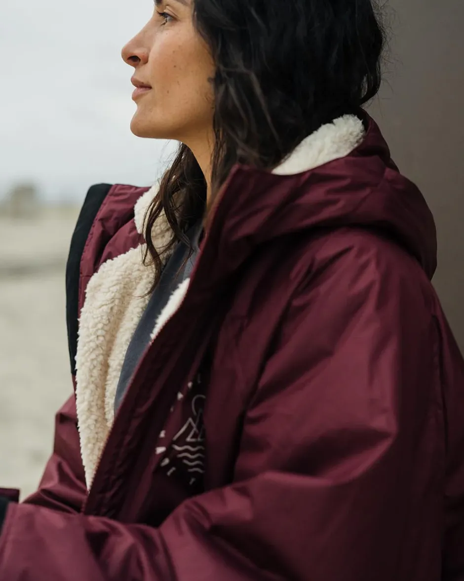 Changing Robes & Ponchos|Changing Robes & Surf Ponchos>Floris van Bommel Escapism Recycled Sherpa Lined Changing Robe Windsor Wine