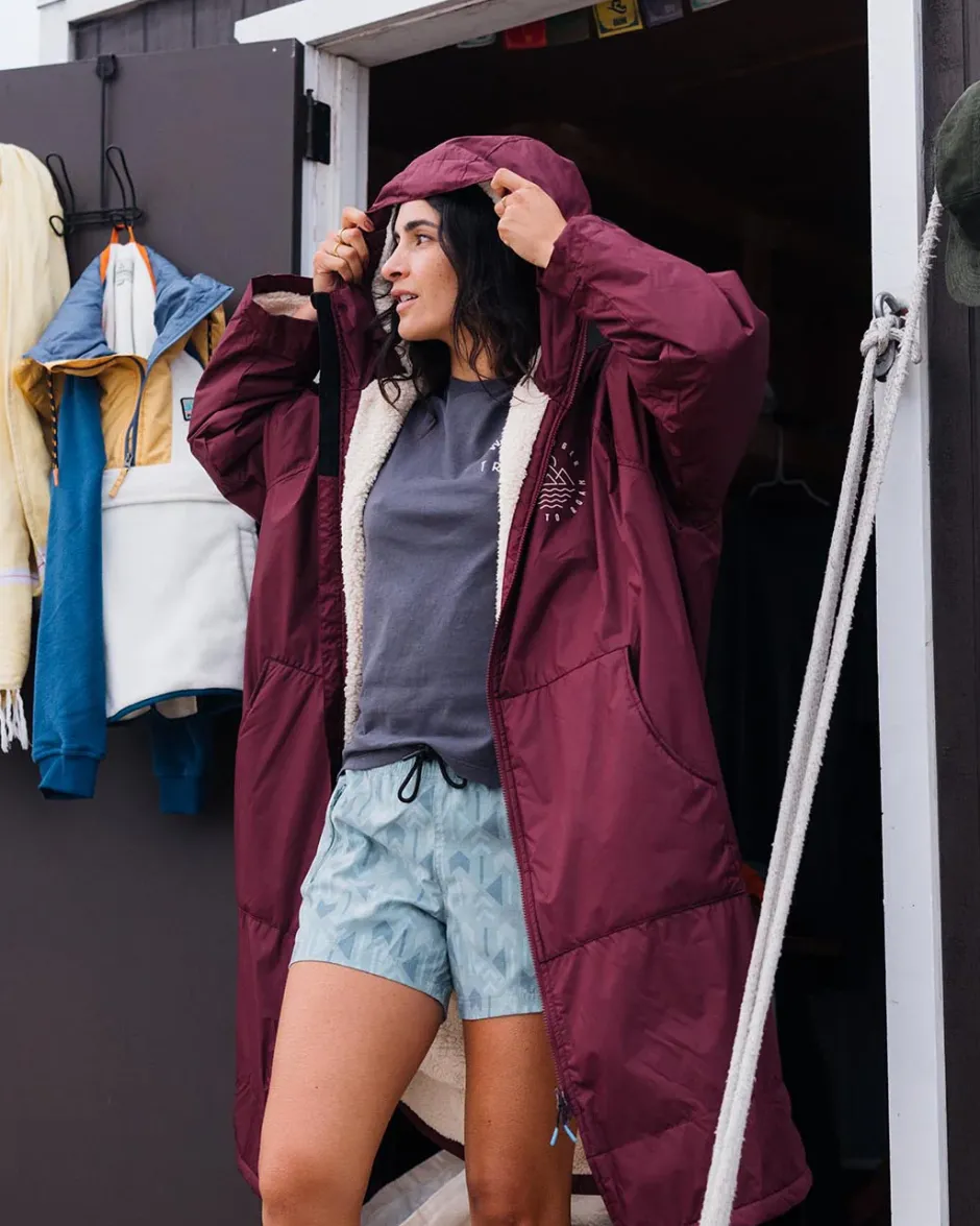 Changing Robes & Ponchos|Changing Robes & Surf Ponchos>Floris van Bommel Escapism Recycled Sherpa Lined Changing Robe Windsor Wine