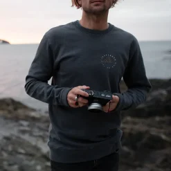 Hoodies & Sweatshirts|Best Sellers>Passenger Escapism Recycled Sweatshirt Faded Black