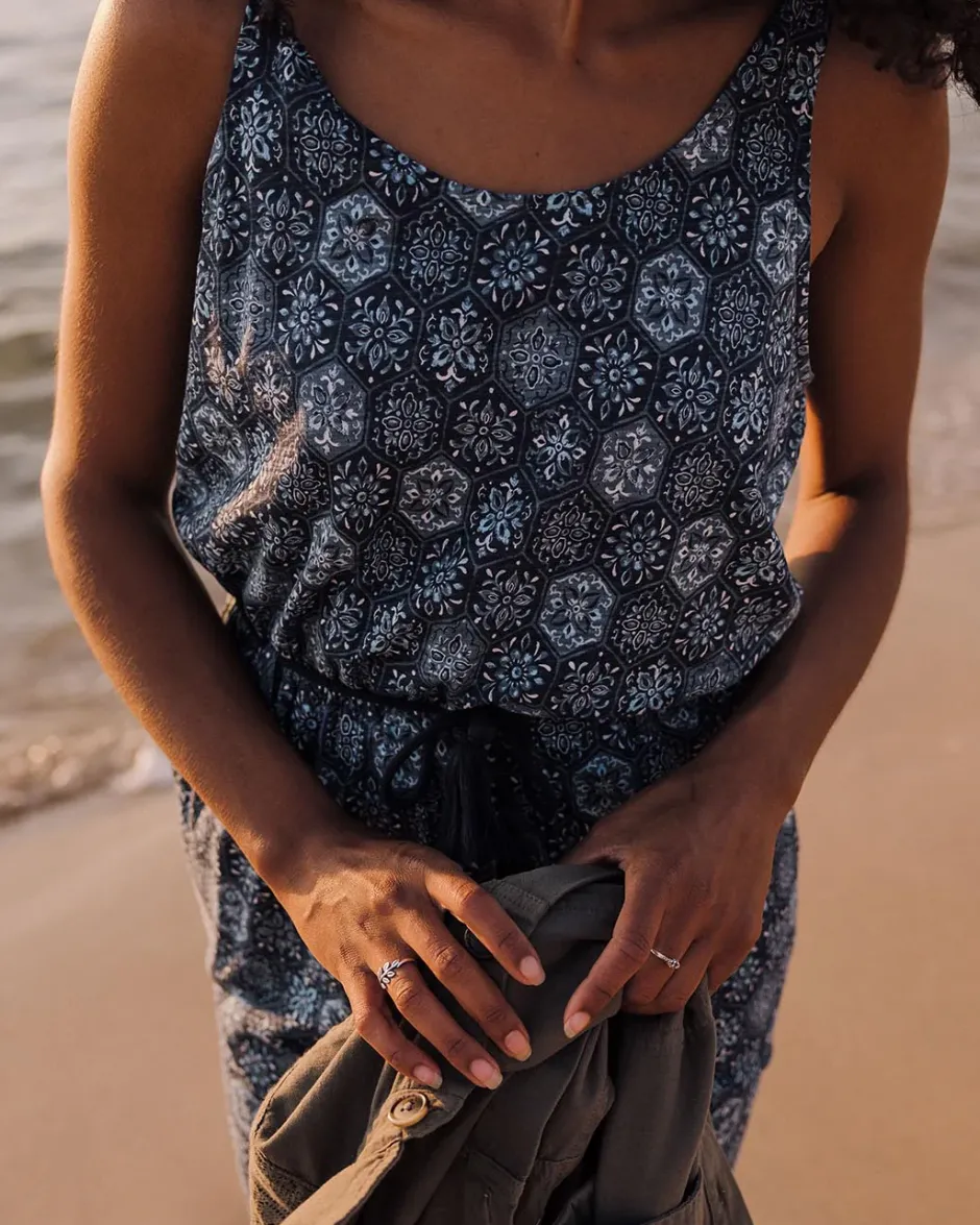 Jumpsuits & Playsuits|Dungarees & Pants>Passenger Eva Recycled Cotton Jumpsuit Tile Dark Denim