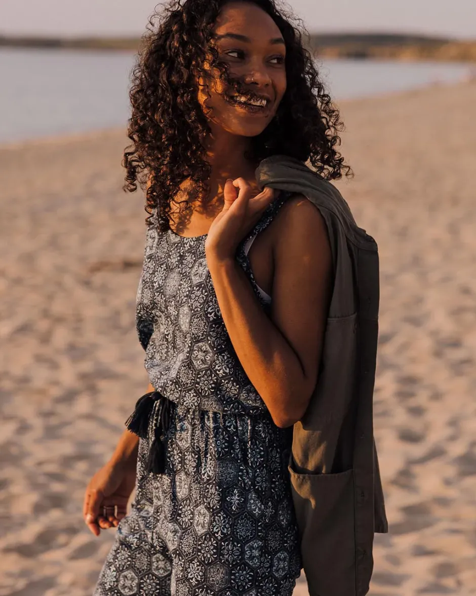 Jumpsuits & Playsuits|Dungarees & Pants>Passenger Eva Recycled Cotton Jumpsuit Tile Dark Denim