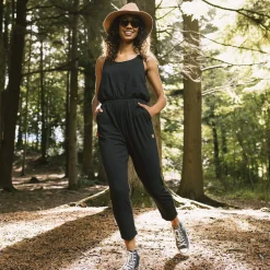 Jumpsuits & Playsuits|Dungarees & Pants>Passenger Eva Recycled Cotton Jumpsuit Black