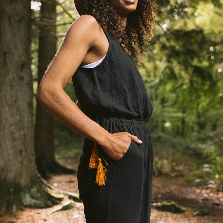 Jumpsuits & Playsuits|Dungarees & Pants>Passenger Eva Recycled Cotton Jumpsuit Black