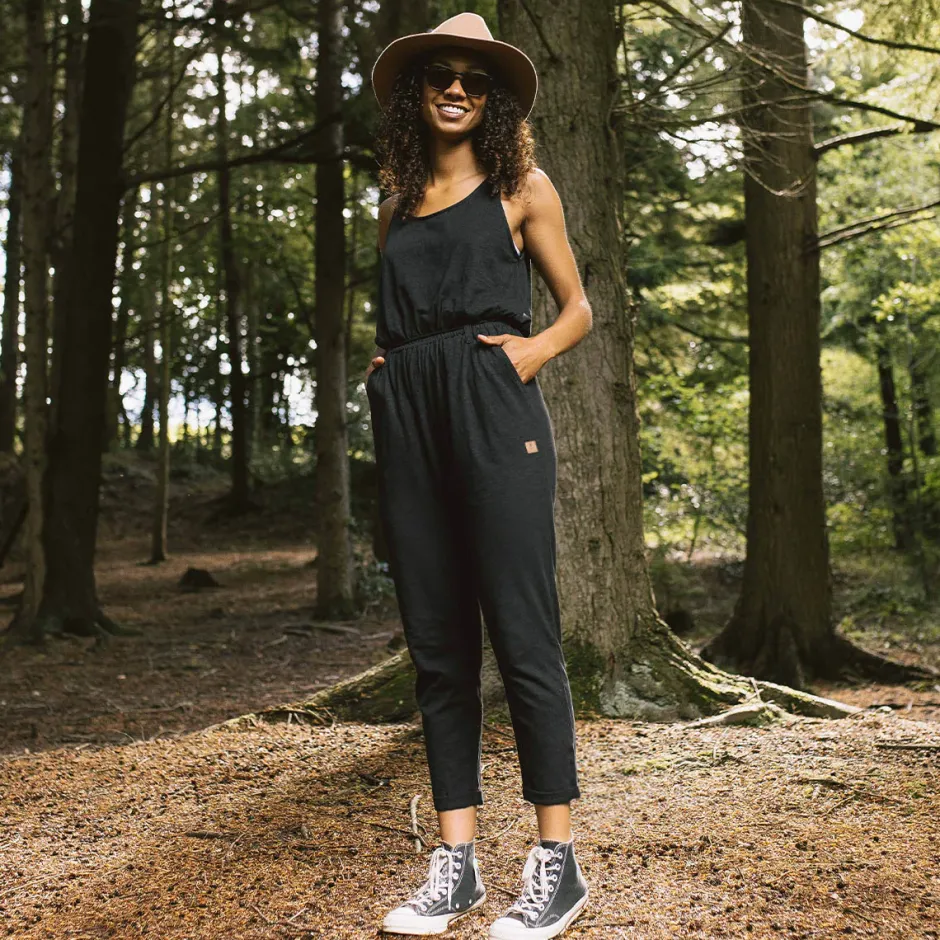 Jumpsuits & Playsuits|Dungarees & Pants>Passenger Eva Recycled Cotton Jumpsuit Black