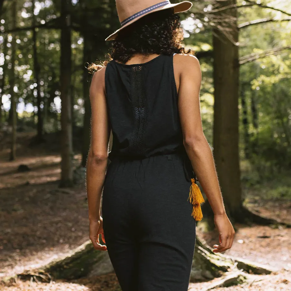 Jumpsuits & Playsuits|Dungarees & Pants>Passenger Eva Recycled Cotton Jumpsuit Black