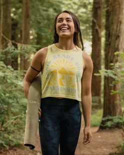 Tank Tops|Tops & T-Shirts>Passenger Exhale Active Recycled Tank Top Hazy Yellow