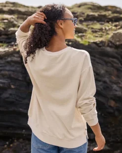 Hoodies & Sweatshirts|Women's Outlet>Passenger Fauna Organic Cotton Textured Sweatshirt Birch