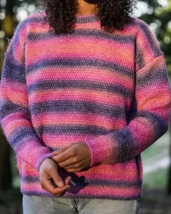 Knitwear|Women's Outlet>Passenger Fika Recycled Knitted Jumper Crushed Berry Dip