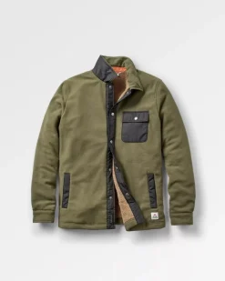 Shirts|Fleece>Passenger Firelight Sherpa Lined Overshirt Khaki