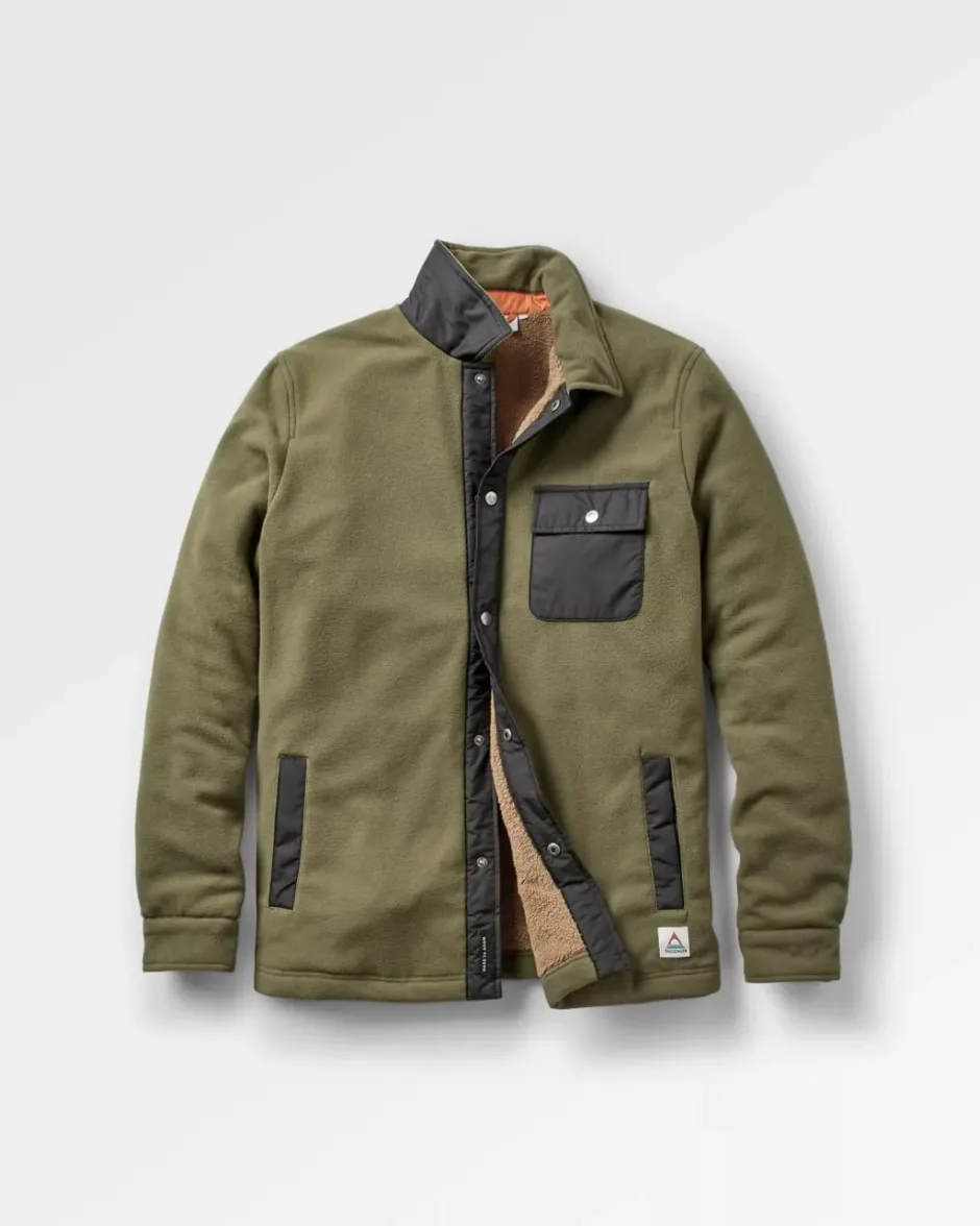 Shirts|Fleece>Passenger Firelight Sherpa Lined Overshirt Khaki