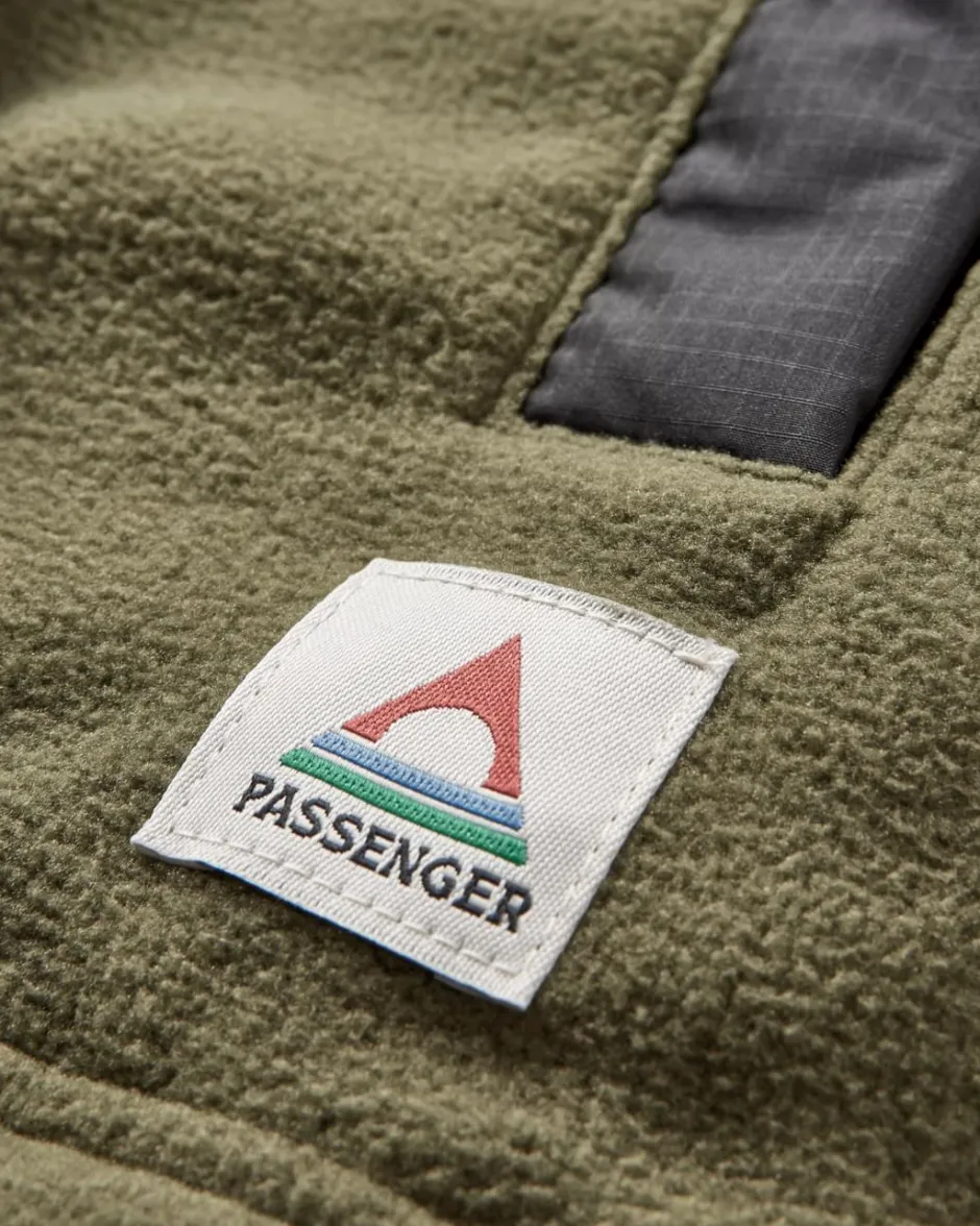 Shirts|Fleece>Passenger Firelight Sherpa Lined Overshirt Khaki