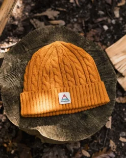 Beanies|Beanies>Floris van Bommel Fireside Recycled Cable Knit Beanie Sunrise Orange