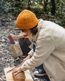 Beanies|Beanies>Floris van Bommel Fireside Recycled Cable Knit Beanie Sunrise Orange