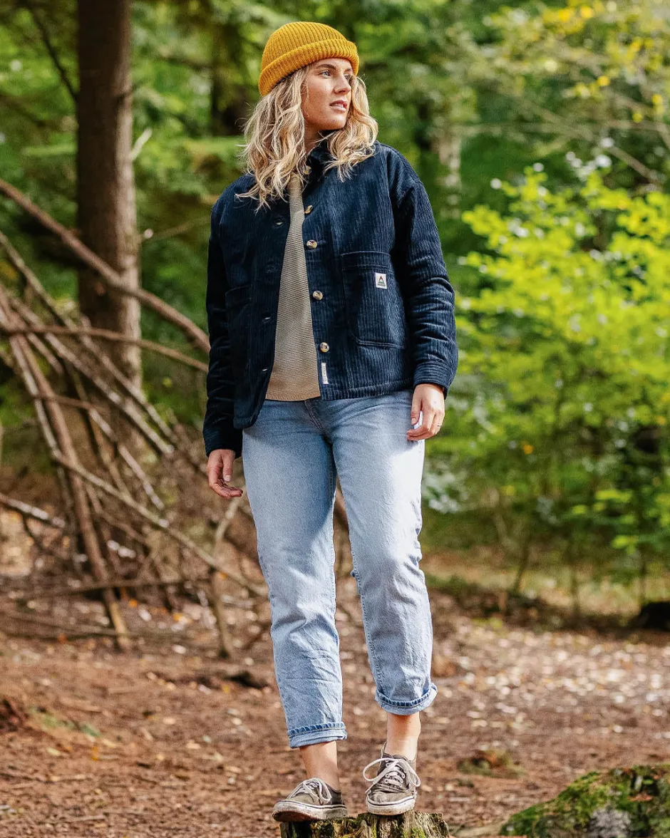 Shirts|Overshirts>Passenger Flint Recycled Cord Overshirt Deep Navy