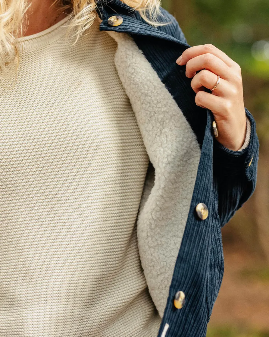 Shirts|Overshirts>Passenger Flint Recycled Cord Overshirt Deep Navy