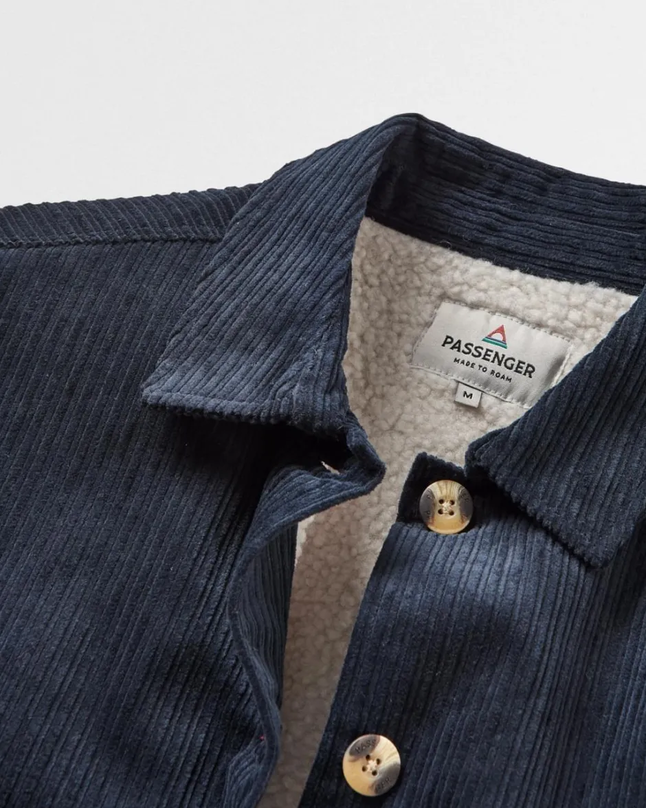 Shirts|Overshirts>Passenger Flint Recycled Cord Overshirt Deep Navy