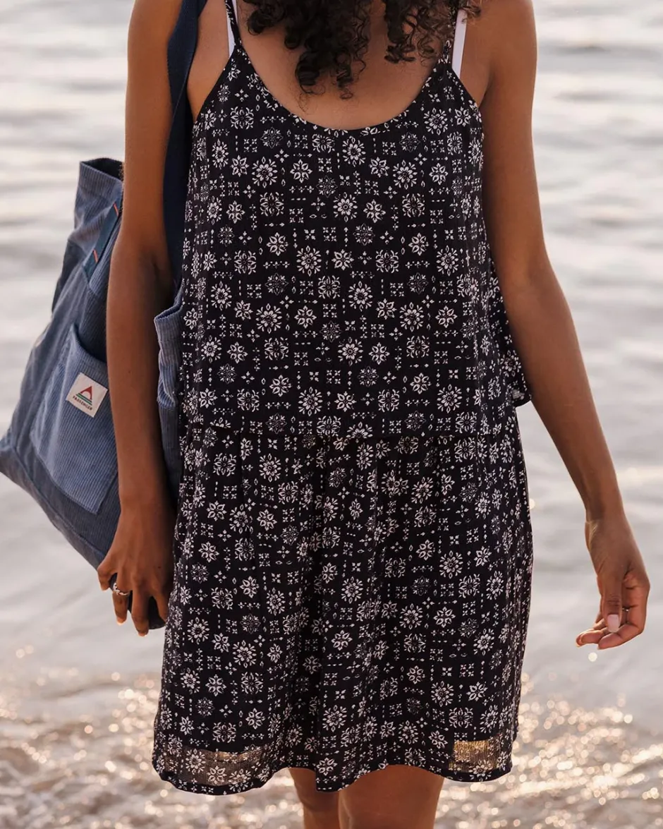 Dresses & Skirts|Women's Outlet>Passenger Floaty Layered Dress Simple Tile Faded Black
