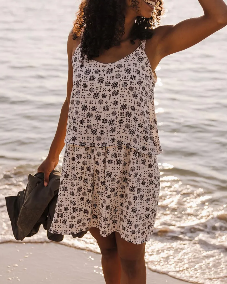 Dresses & Skirts|Women's Outlet>Passenger Floaty Layered Dress Simple Tile Ivory