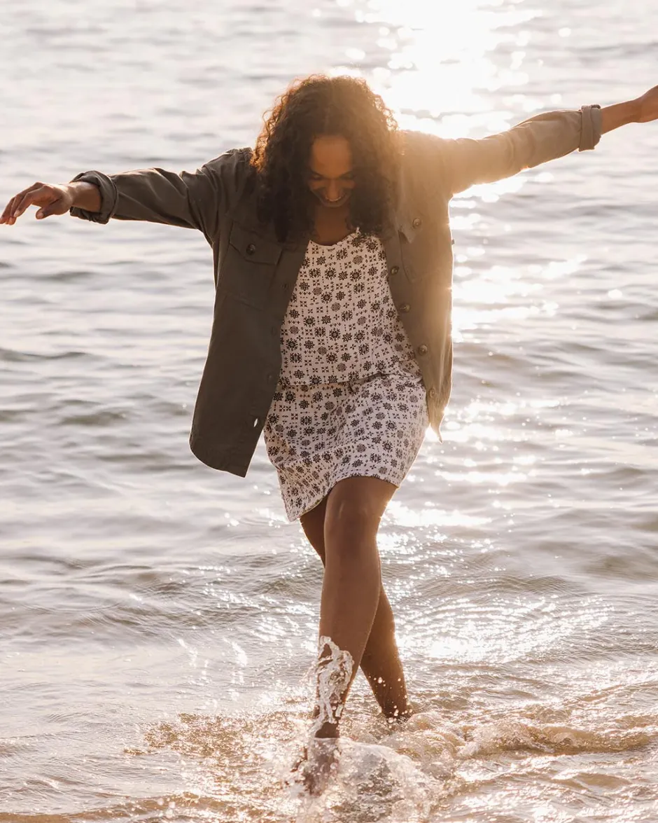 Dresses & Skirts|Women's Outlet>Passenger Floaty Layered Dress Simple Tile Ivory