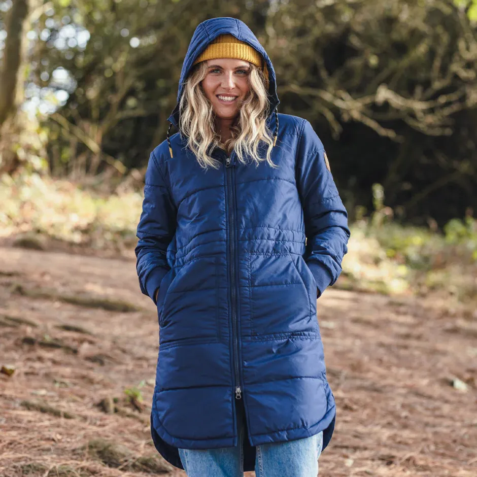 Water Resistant|Insulated>Passenger Flora Long Recycled Insulated Jacket Rich Navy