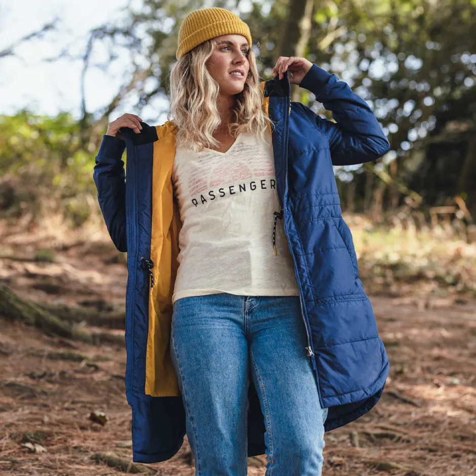 Water Resistant|Insulated>Passenger Flora Long Recycled Insulated Jacket Rich Navy