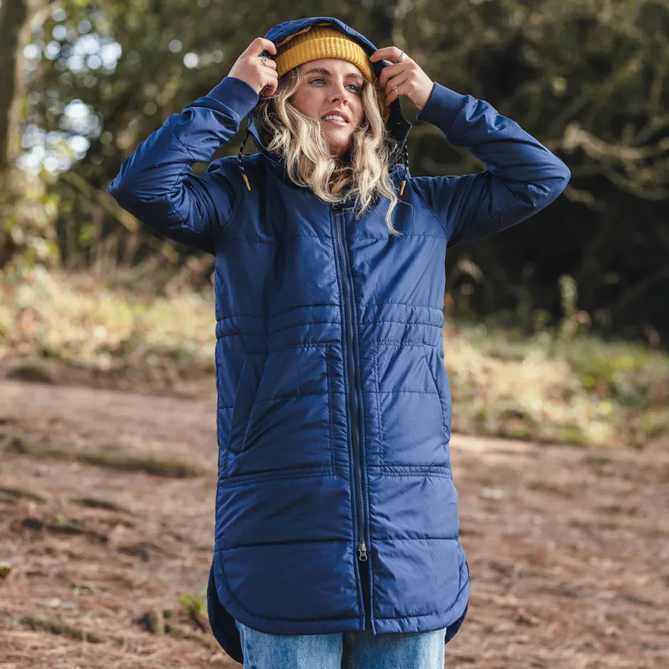 Water Resistant|Insulated>Passenger Flora Long Recycled Insulated Jacket Rich Navy