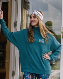 Hoodies & Sweatshirts|Women's Outlet>Passenger Flourish Roll Neck Top Mediterranean