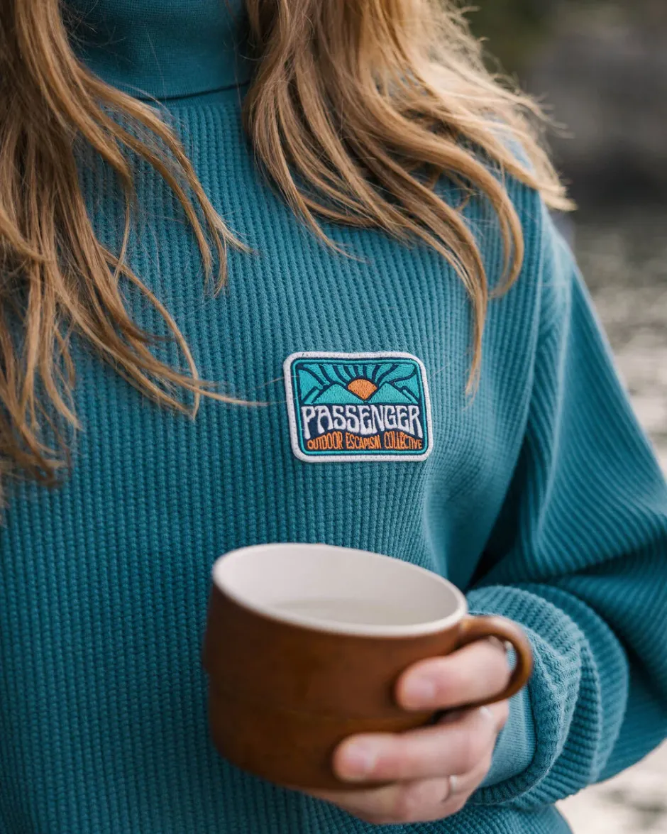 Hoodies & Sweatshirts|Women's Outlet>Passenger Flourish Roll Neck Top Mediterranean