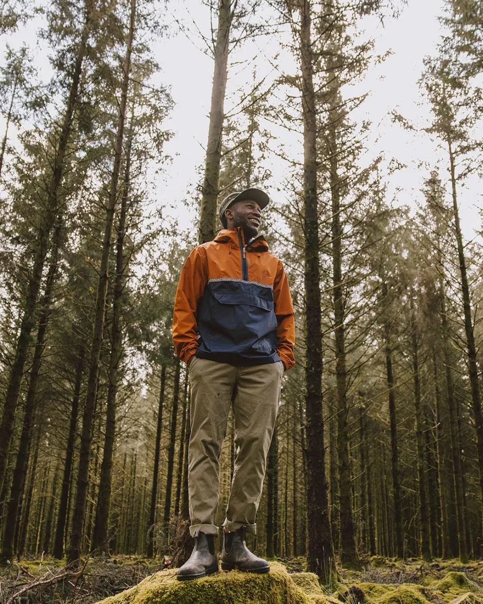 Water Resistant|Men's Outlet>Passenger Flow 1/2 Zip Recycled Water Resistant Jacket Glazed Ginger/Deep Navy