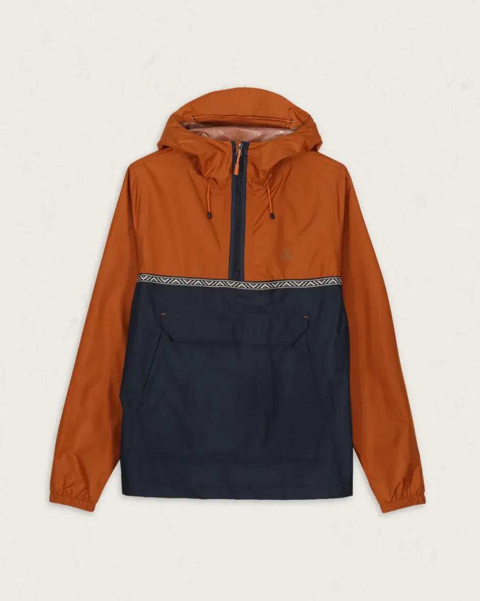 Water Resistant|Men's Outlet>Passenger Flow 1/2 Zip Recycled Water Resistant Jacket Glazed Ginger/Deep Navy