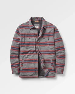 Shirts|Men's Outlet>Passenger Freestyle Sherpa-Lined Overshirt Grey Marl Stripe