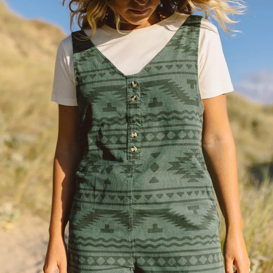 Shorts|Jumpsuits & Playsuits>Passenger Fun Days Recycled Cord Playsuit Dark Ivy Adrift